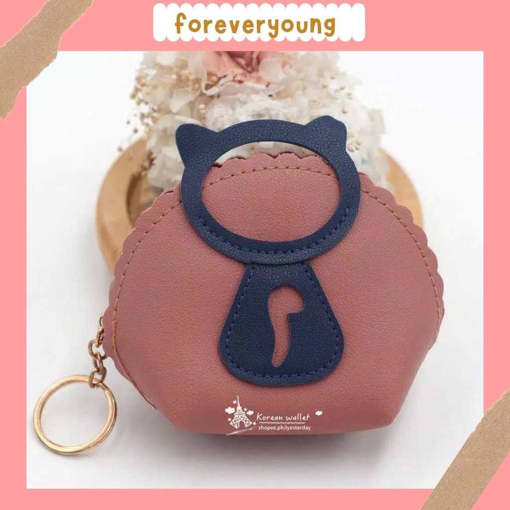 ( Fy )COD Dompet D80 Koin Kecil DOMPET CANTIK REAL PIC Bahan Kulit Pu Dengan Resleting Simpel