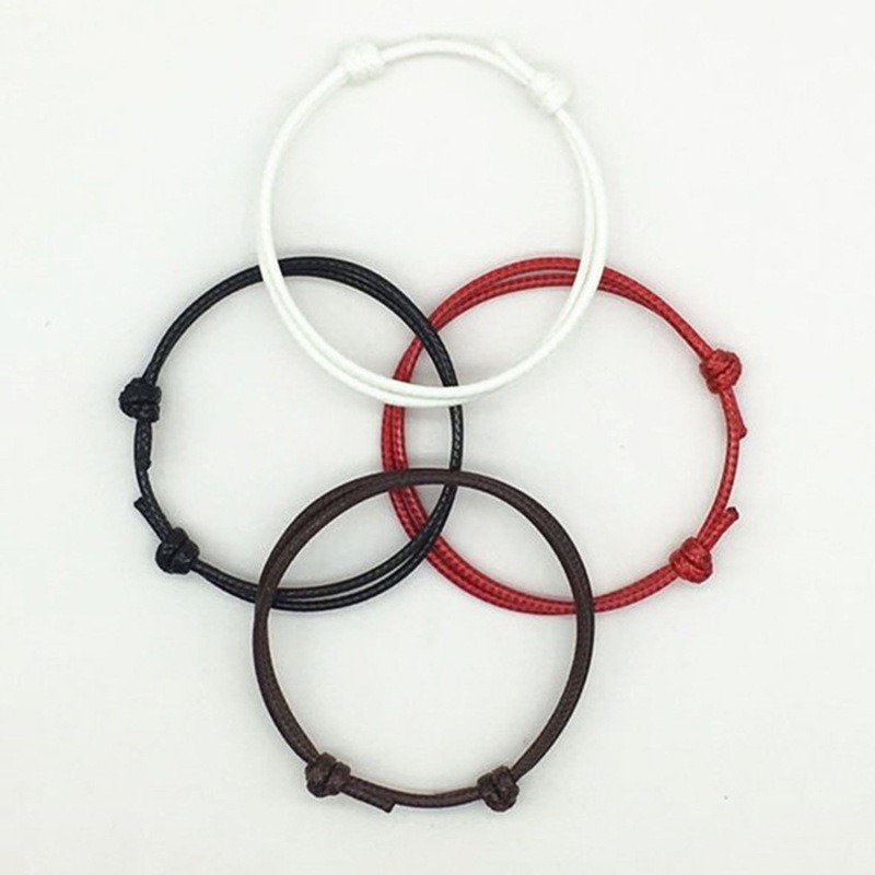 We Flower 2pcs Gelang Tali Lilin Keberuntungan Dapat Disesuaikan Tahan Air Untuk Pasangan