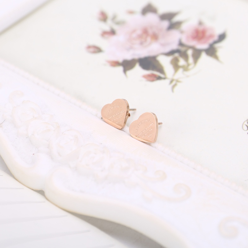 Siy Anting Tusuktindik Bahan Stainless Steel Desain Hatitulisan Forever Gaya Punk Untuk Hadiah