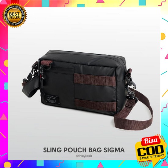 Clutch Handbag Coach F12 Dompet Pria 3Ruang Premium Leather Sling Pouch Bag Sigma Tas Selempang Pria