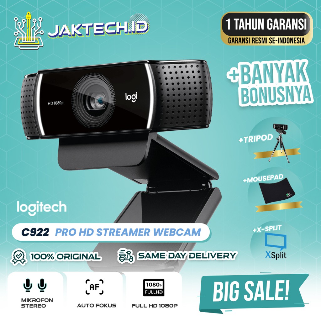 Logitech C922 PRO Webcam HD Stream GARANSI RESMI