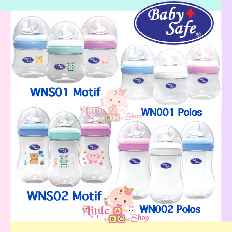 BABYSAFE Wide Neck Botol susu 125ml 250ml WN001 WN002 WN30 Baby Safe Wideneck