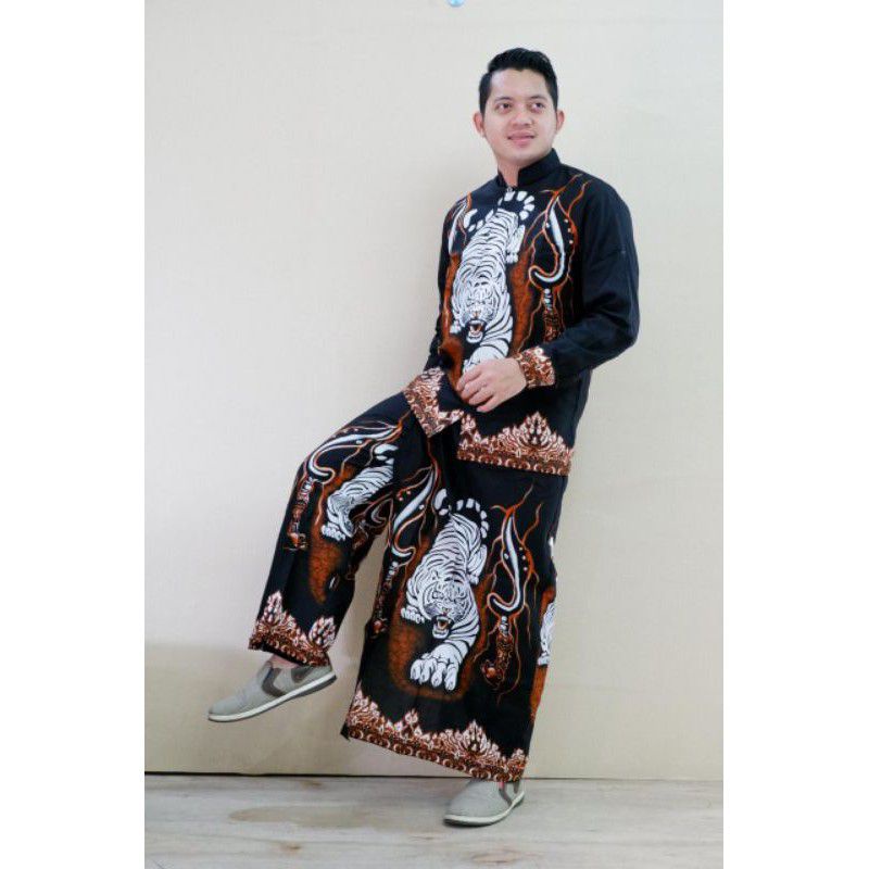 Celana sarung setelan baju koko pria Macan Putih