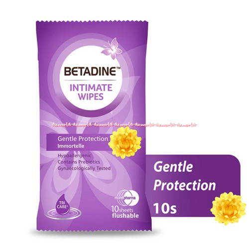 Betadine Feminine Wipes Gentle Protection 10Sheets Tissue Basah