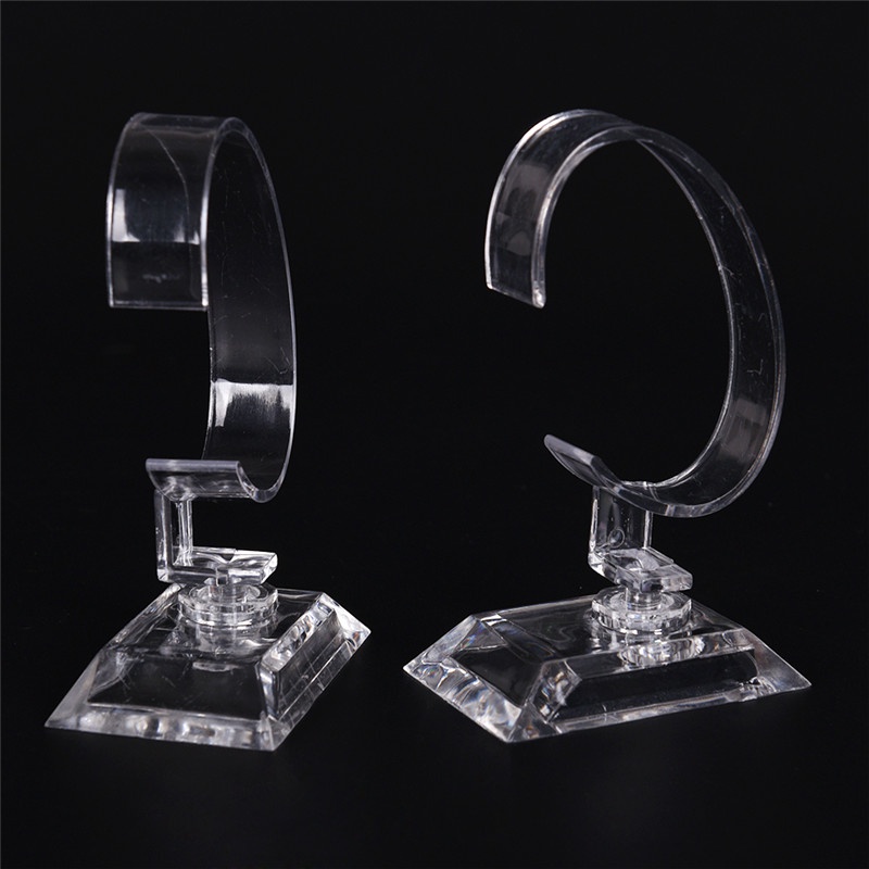 (LUCKID) 2pcs Stand Holder Display Perhiasan Gelang / Jam Tangan Bahan Akrilik Bening Bisa Dilepas