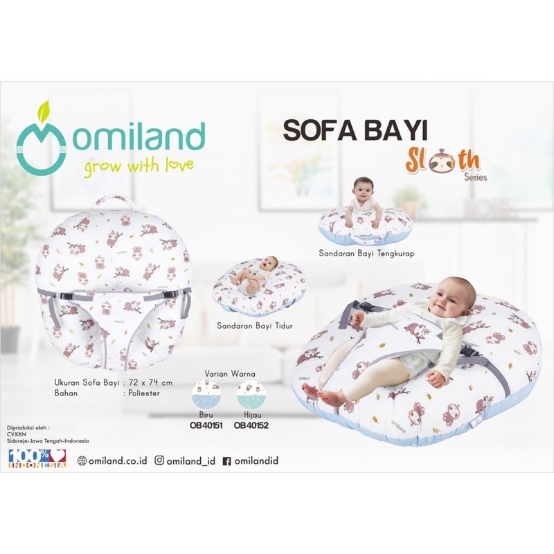 [2 kg] Omiland Sofa Bayi Multifungsi (ada gasper ) Bayi Motif Panda Series - OB40071 / Sloth Series OB40151 - OB40152