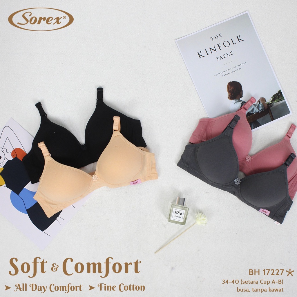 1 Pcs Bra BH SOREX 17227 - Soft &amp; Comfort Fine Cotton Tanpa Kawat