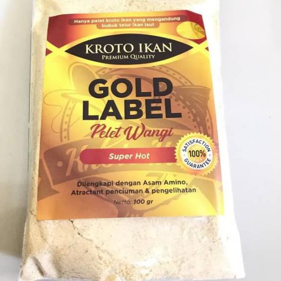Check Here Pelet Gold Label - Kroto Ikan Aroma - SUPER HOT - umpan ikan mas -tombro-bawal-patin-nil
