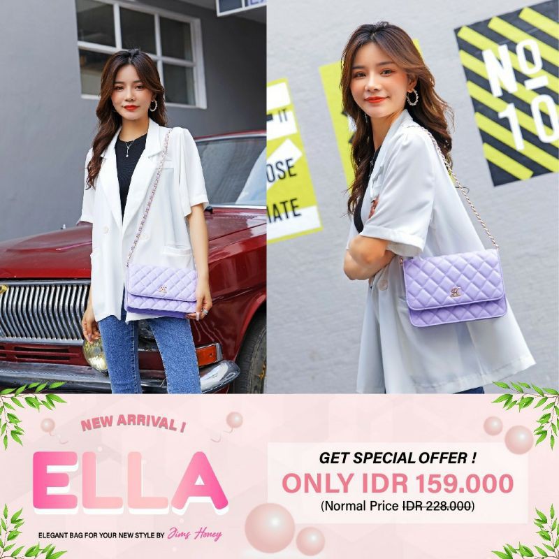 ELLA BAG JIMSHONEY 100% ORIGINAL WITH BOX TAS SELEMPANG WANITA CLUTCH FASHION IMPORT MURAH COD