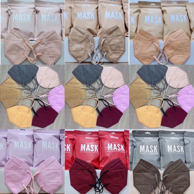 Masker KN95 Mouson Face Mask Masker KN 95 Mouson Disposable Face Mask warna tali sama senada