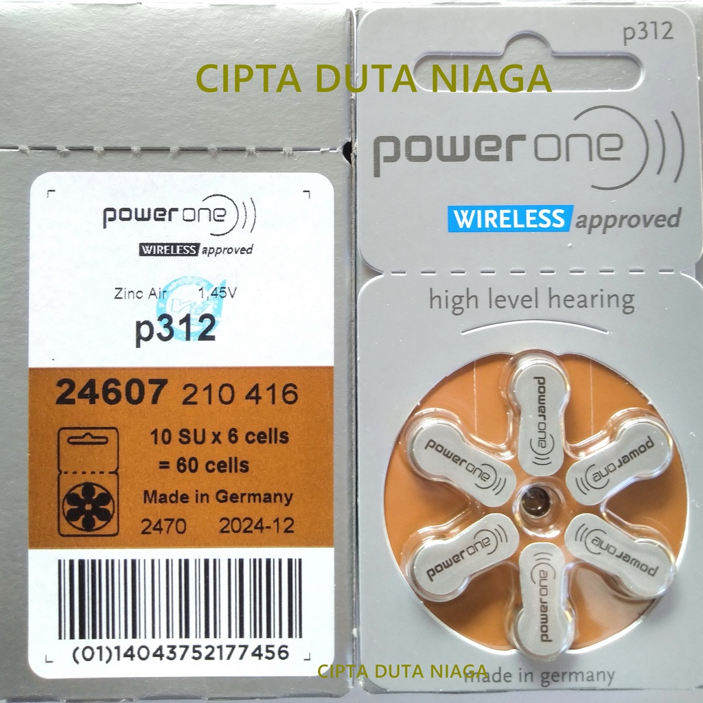 Baterai Powerone  p 312 Power One P312 high level hearing battery made in germany replacement PR41 AG3 LR41 zinc air batteries size 312 batere alat bantu dengar power one p312 baterai Alat Pendengaran batre powerone baterai 312 batre alat pendengar