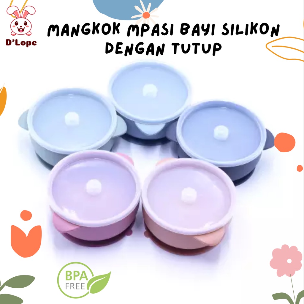 MANGKOK BAYI SILIKON DENGAN TUTUP | BABY BOWL SILICONE