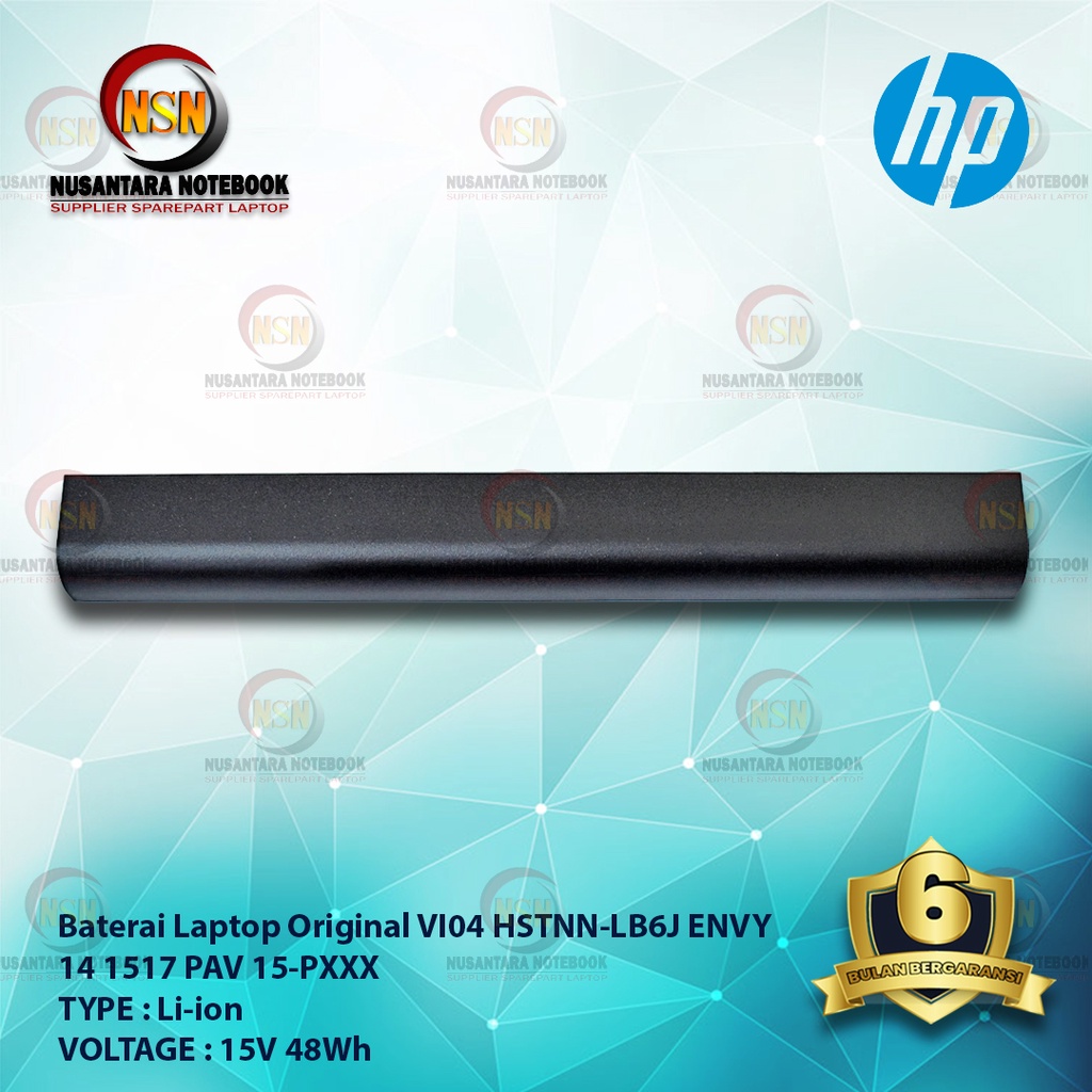 Baterai HP Original VI04 HSTNN-LB6J ENVY 14 1517 PAV 15-PXXX