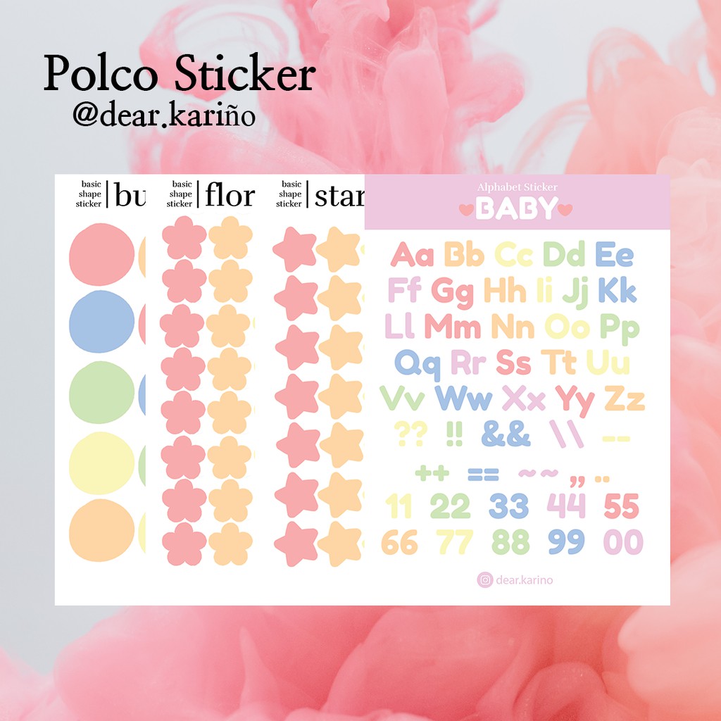 

[@dear.karino] A6 Pastel Sticker Sheet Polco Journaling
