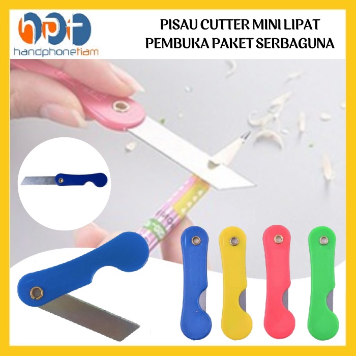

Pisau Cutter Lipat Mini Warna Warni / Silet Gagang Perlengkapan ATK Foldable Knife Pembuka Paket / Kater Plastik Alat Pemotong Kertas Kardus Super Tajam