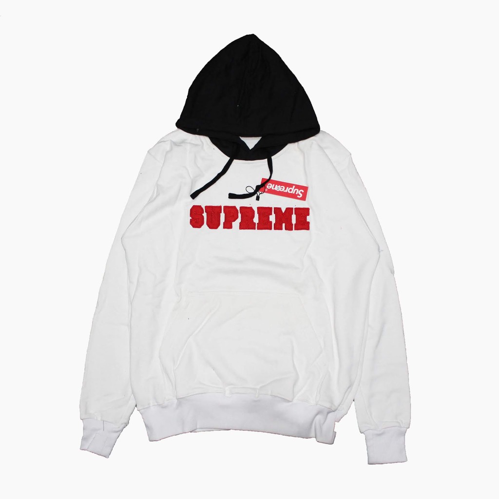 embroidered supreme hoodie