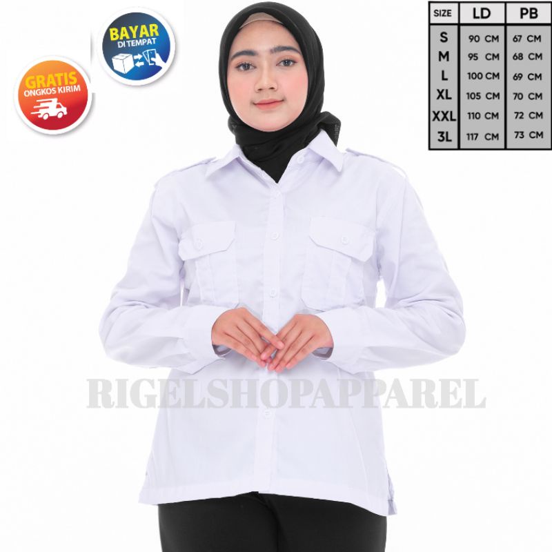 Kemeja putih dinas Wanita Baju Putih Pdh Pns Wanita Kemeja Atasan Putih Kerja Wanita Baju Dinas Putih Pns Pemda Seragam Putih Pdh Kemeja Dinas Baju Profesi