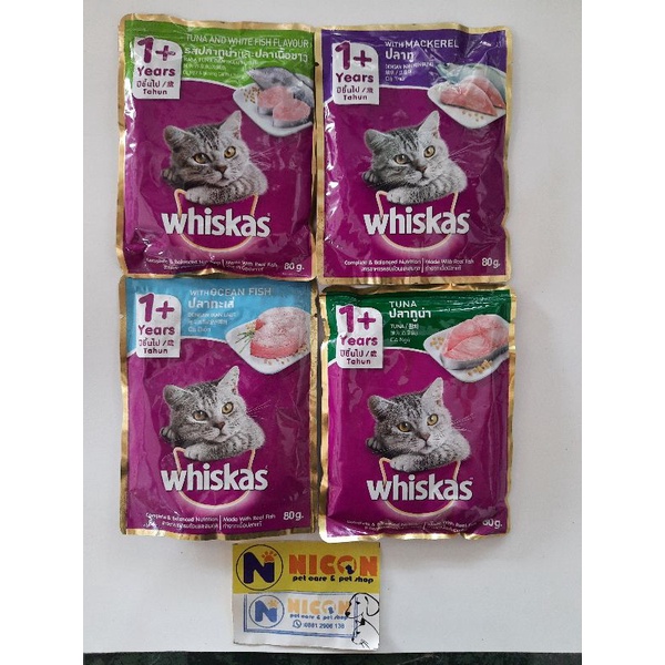 NICON PET . Whiskas Wet Food . Cat Food . Makanan Kucing Pouch . Wet Food