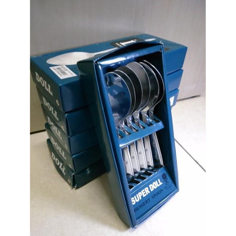 6PCS SENDOK SUPER DOLL/ SENDOK STAINLESS SUPER DOLL/ SENDOK MAKAN BESI TEBAL/ SENDOK STAINLESS TEBAL