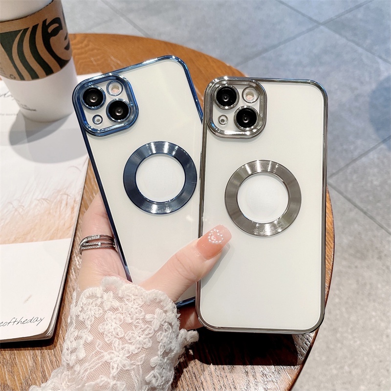 Dengan Pelindung Lensa Kamera untuk Case iPhone 11 Pro MAX 12 13 Pro MAX 13 Magnetic Case Premium Electroplating Casing iPhone Shockproof Clear Case