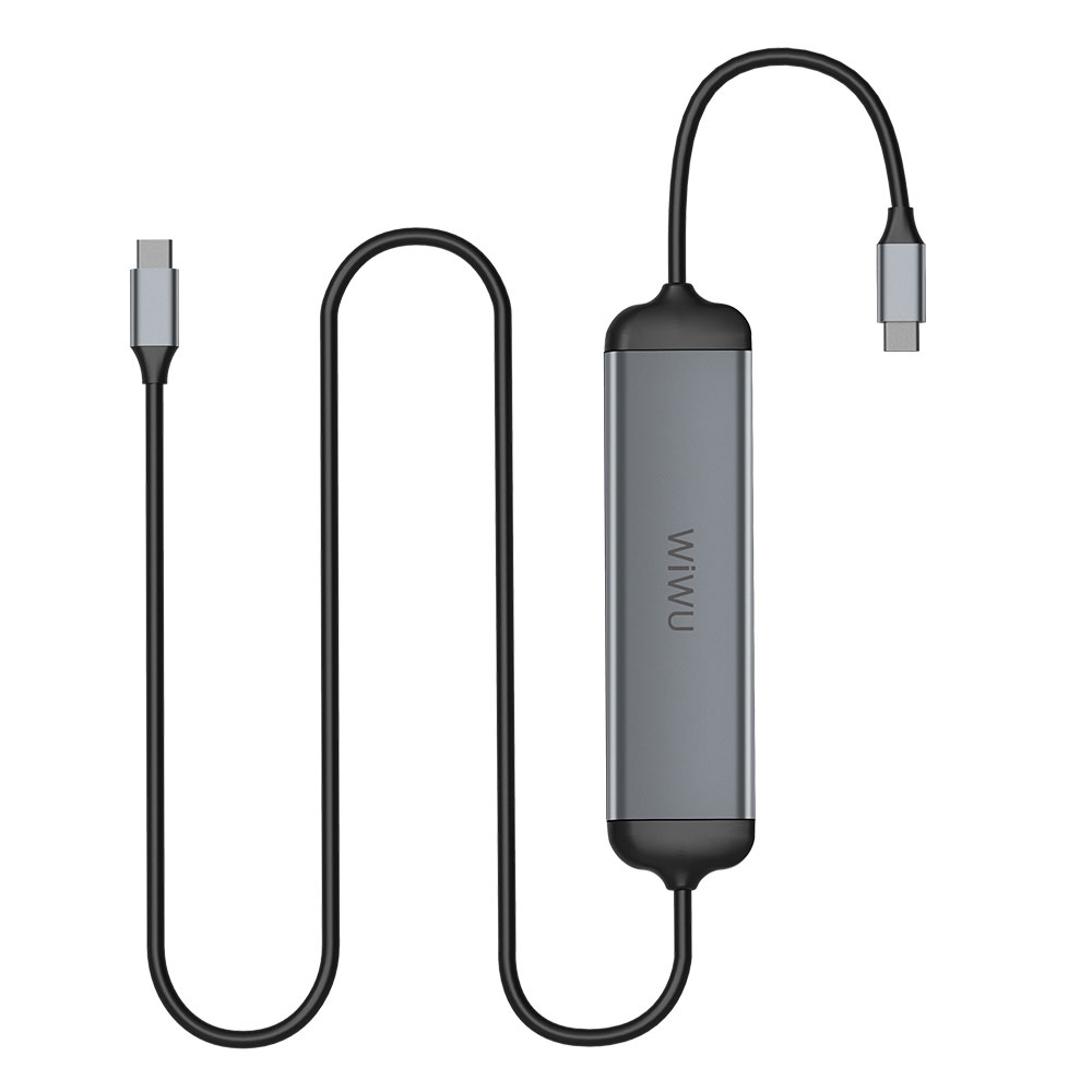 Wiwu-Alpha 521h Kabel Adapter Usb 3.0 Tipe-C Fast Charging Panjang 1.5m Untuk Macbook Hdmi