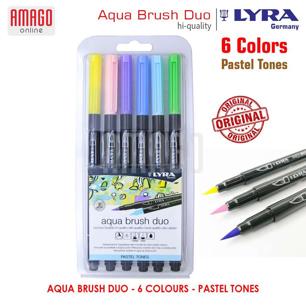 

LYRA Aqua Brush Duo - Pastel Tones - Spidol 2 Ujung - Warna Pastel - 6 warna - 6521061