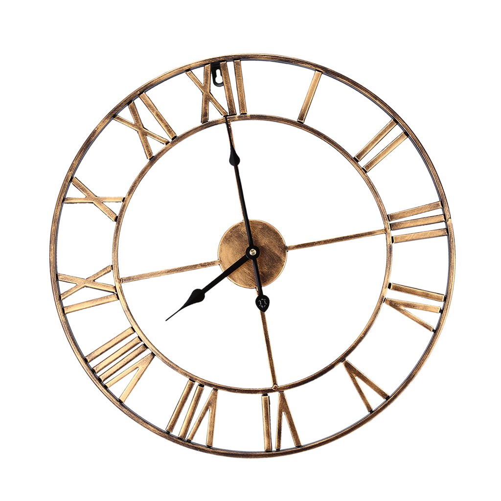 Smarthome Vintage Round Retro Time Big Display Clock Mechanism Wall Clock Quartz Shopee Indonesia