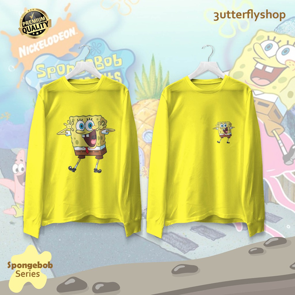 [KAOS DEWASA] SPONGEBOB series lengan panjang unisex bahan premium catton combed full color