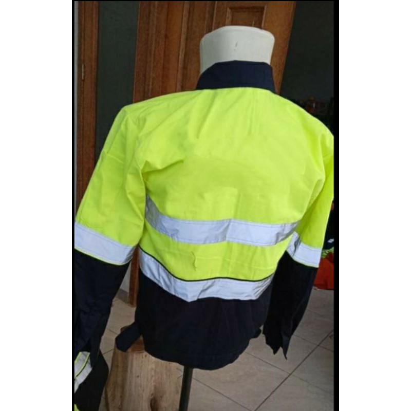 BAJU SERAGAM SAFETY PREMIUM HIJAU STABILO DONGKER FREE LOGO