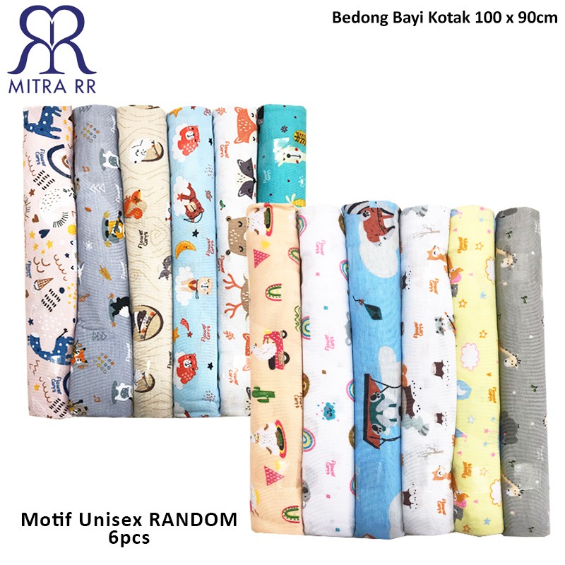 (TERMURAH) Bedong Flower Bedong Owie Cocobear Rainbow Polos Warna / Motif SNI isi 6pcs dan 4pcs