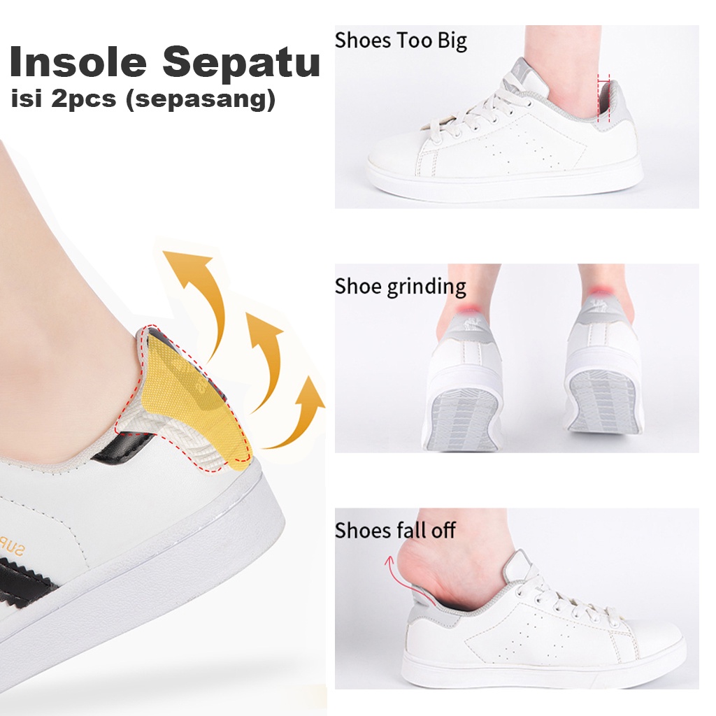 BRGUNIK Ms Insole Ganjalan Sepatu Sneakers Kebesaran Insole AntiTumit Lecet Insole Sneakers R643