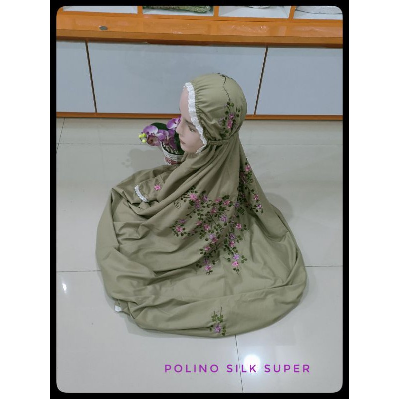 Mukena polino silky super grade AA / mukena polino warna