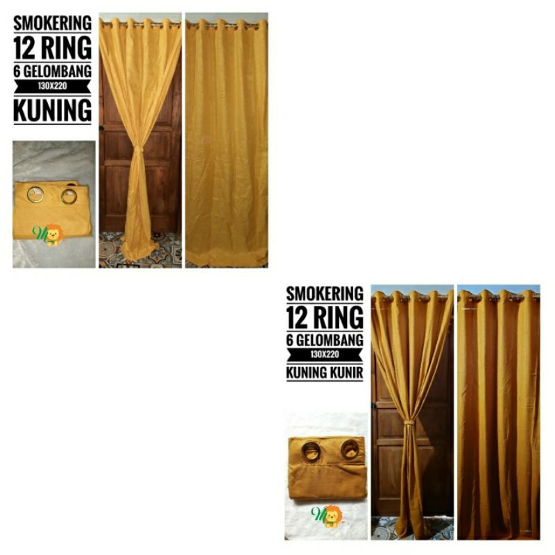 Korden Polos Emboss Kuning Gorden Smokering 12 Ring 6 Gelombang 130x220