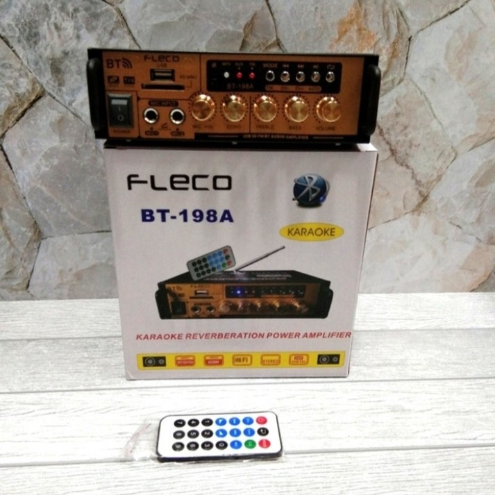 Promo Terbaru!!! Amplifier FLECO BT-198A Bluetooth Stereo Karaoke + Mp3 player + FM Radio Berkualitas