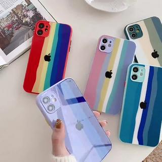 Case Tempered Glass Warna Pelangi Untuk Iphone 12 / 11 Pro