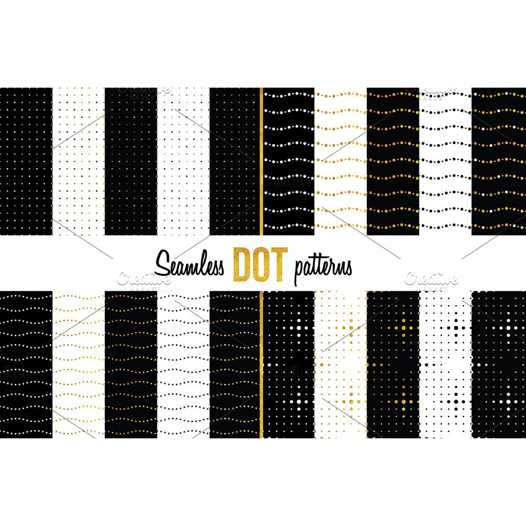 100 Seamless Dot Patterns - Illustrator