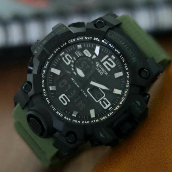 Jam Tangan Casio Gshock Premium GWG 1000 Tali rubber @3Varian Warna - Hijau unisex