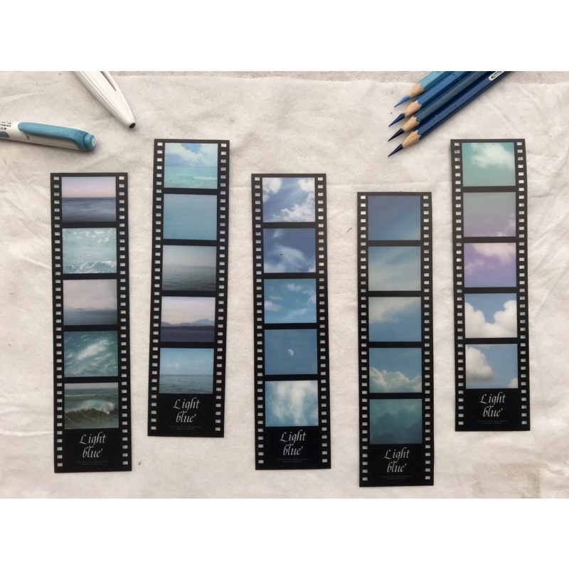 

Photofilm strip sticker set (Blue) for journal & scrapbook