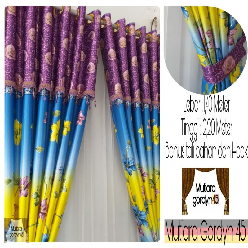 GORDEN Blackout PONI LURUS FLOWER UNGU