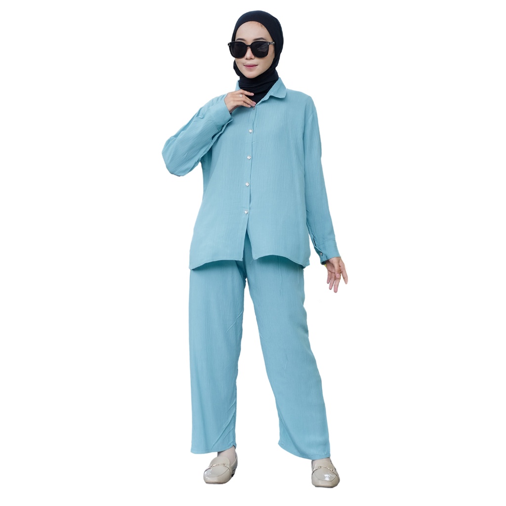 Setelan Wanita Rayon Crincle Crinkle Pajamas Piyama Setcel One Set Premium Terbaru Selebgram Setelan Rayon Daily One Set Baju Setelan Wanita One Set Crincle Busui Setelan Polos Rayon BELLE ONE SET Pusatgrosir_solo