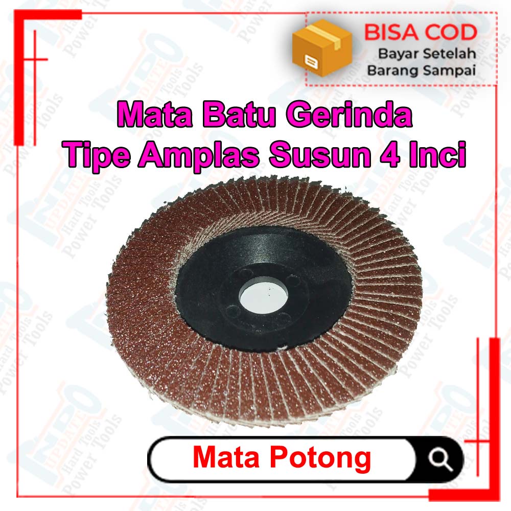 Flap Disc Mata gerinda amplas Susun Amplas Besi 4 inci