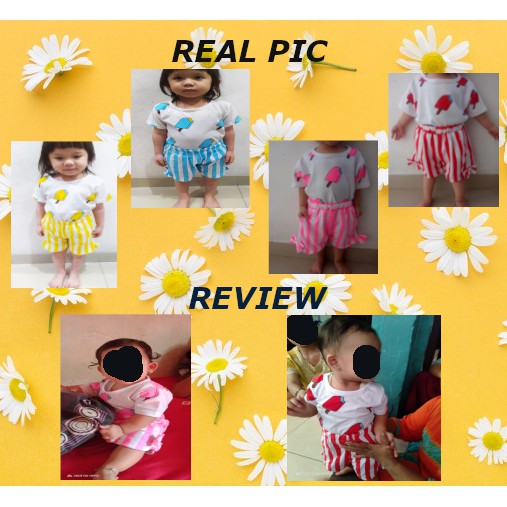 setelan baju anak perempuan ice cream / setelan baju dan celana