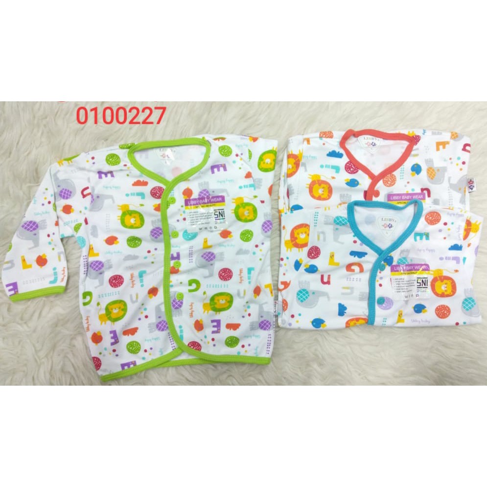 libby atasan 3pc baju panjang kancing depan murah nb ,3-6.s.m.l warna&amp;motif