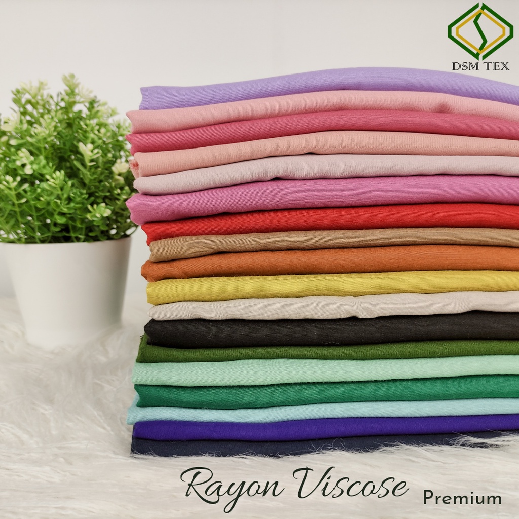 Kain Rayon Polos Viscose Premium Halus Lembut, Tidak luntur, Jatuh, Tidak berbulu