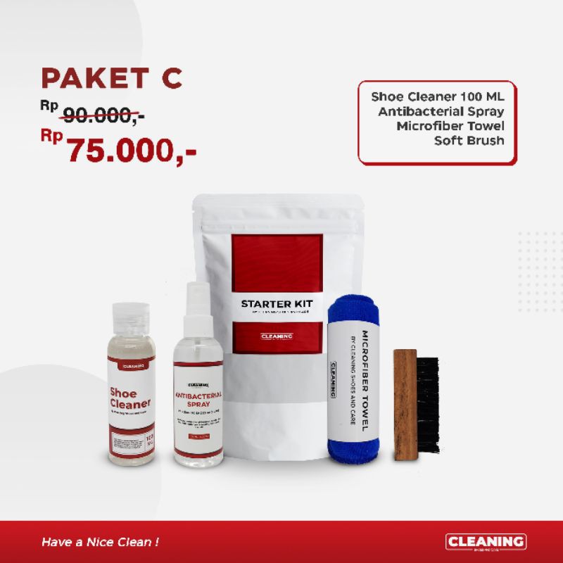 Starter Kit by CLEANING SHOES AND CARE | Paket Lengkap Pembersih Sepatu | Paket C