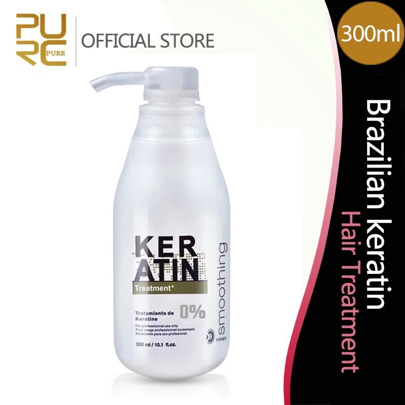 PURC OFFICIAL PURE 12% 8% 5% 0% Keratin Treatment Smoothing Rambut Brazilian Keratin PURE 300ml