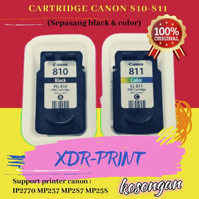 Cartridge hitam warna 810-811 bekas kosongan printer canon ip2770 mp287 mp237 mp258