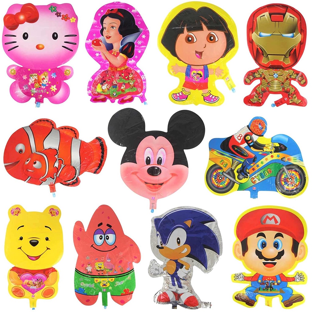GROSIR 50 BIJI Balon Foil CAMPUR RANDOM BALON FOIL HELLO KITTY PRINCES ROBOT termurah BISA DIJUAL KE