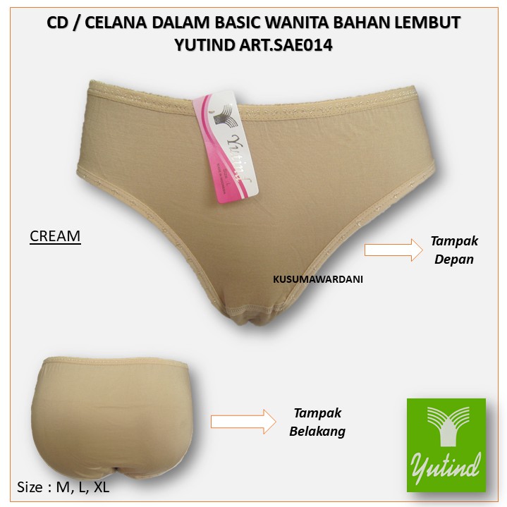 Yutind art.SAE014 | CD Kancut Cewek / Celana Dalam Basic Wanita Dewasa Bahan Halus Lembut COD Kusuma