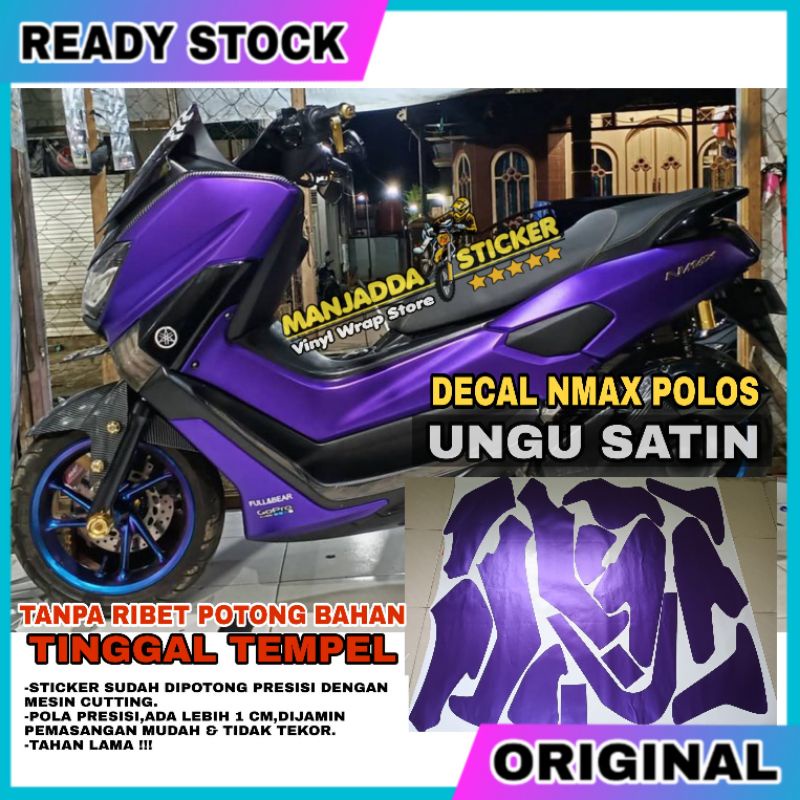skotlet stiker decal nmax polos fullbody warna tosca satin tinggal dipasang tanpa ribet potong bahan